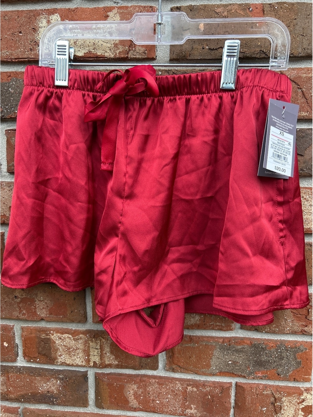 Target Women's Red Satin Shorts with Attached Underwear Size XS